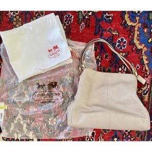 COACH MADISON PHOEBE SHOULDER BAG GREY BIRCH PEBBLE LEATHER GOLD HARDWARE GUC